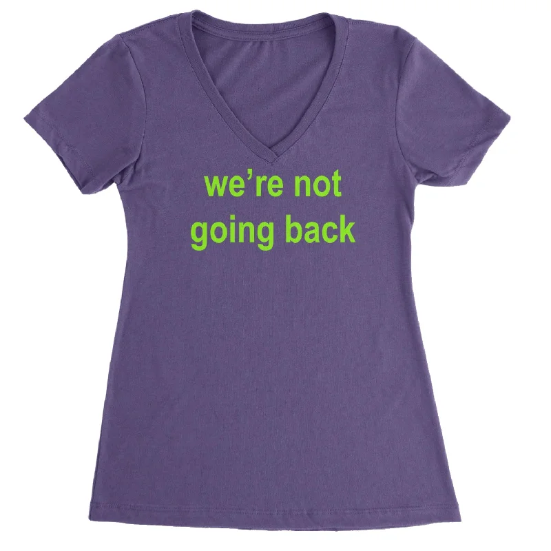 We're Not Going Back - Support Kamala Harris For President 2024 Ladies V-Neck T-shirt Wool Fabric Cashmere Fabric Tweed Fabric We're Not Going Back - Support Kamala Harris For President 2024 Ladies V-Neck T-shirt Wool Fabric Cashmere Fabric Tweed Fabric