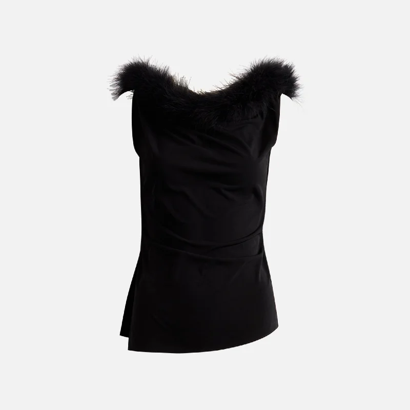 Coperni Boa Jersey Top - Black Recycled Jersey Tee