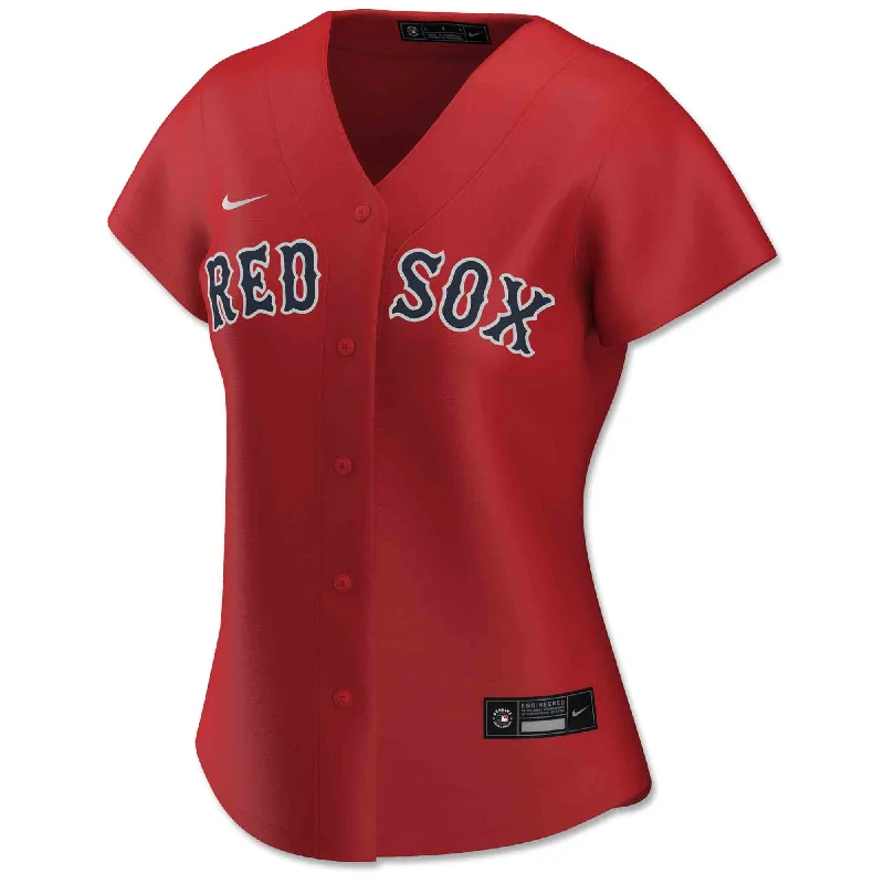 Ladies Nike Replica Alternate Home Jersey - Red - Blank High Neck Jersey Shirt