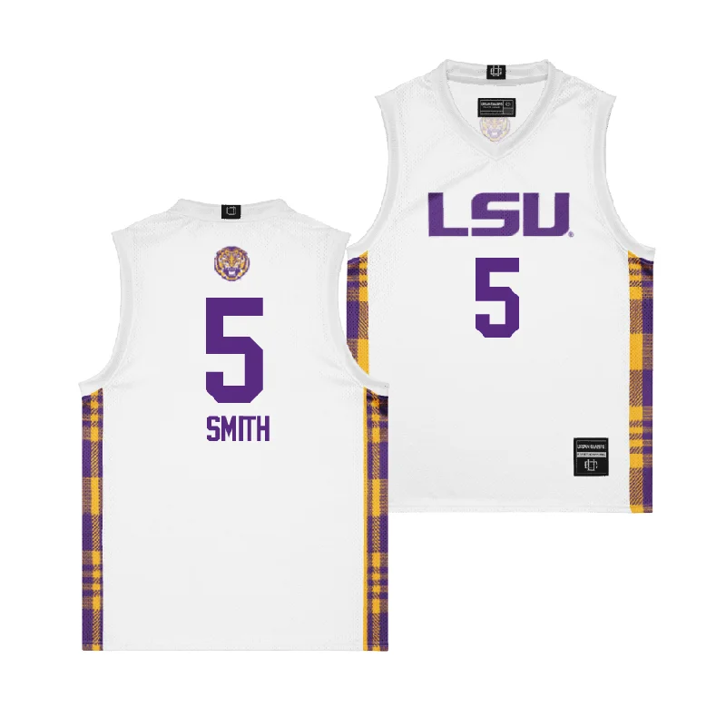 EXCLUSIVE: LSU Winter Edition Basketball Jersey - Sa'Myah Smith Off Shoulder Jersey Top