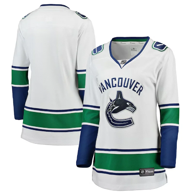 Fanatics Breakaway Womens Away Jersey - Vancouver Canucks White Orca Asymmetrical Jersey Blouse