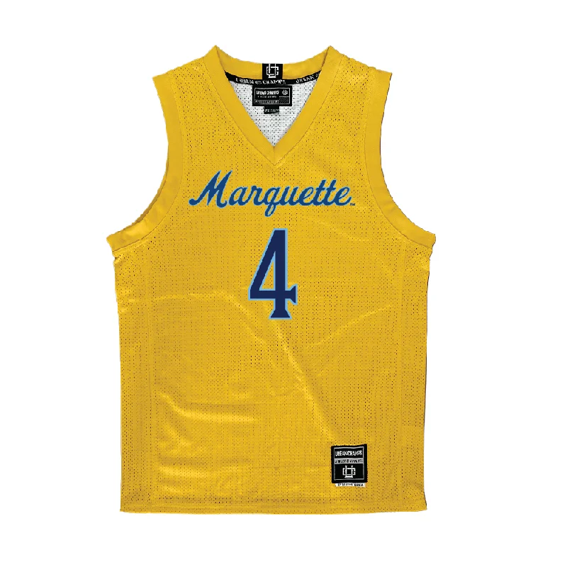 Gold Marquette Women's Basketball Jersey - Abbey Cracknell Warm Jersey Shirt