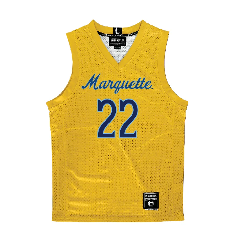 Gold Marquette Women's Basketball Jersey - Halle Vice Budget-Friendly Jersey Tee