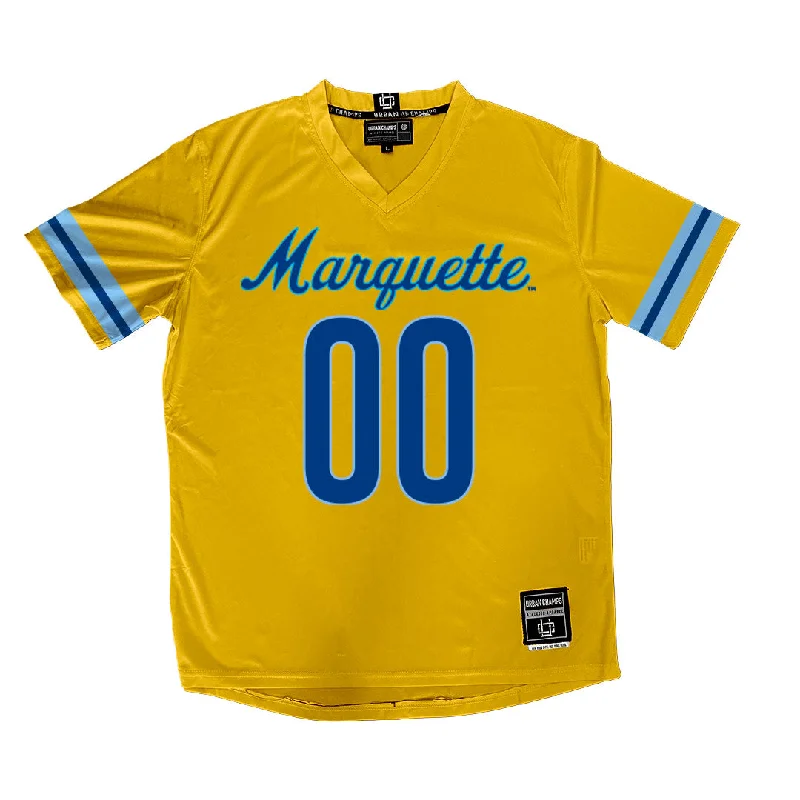 Gold Marquette Women's Lacrosse Jersey One Shoulder Jersey Shirt