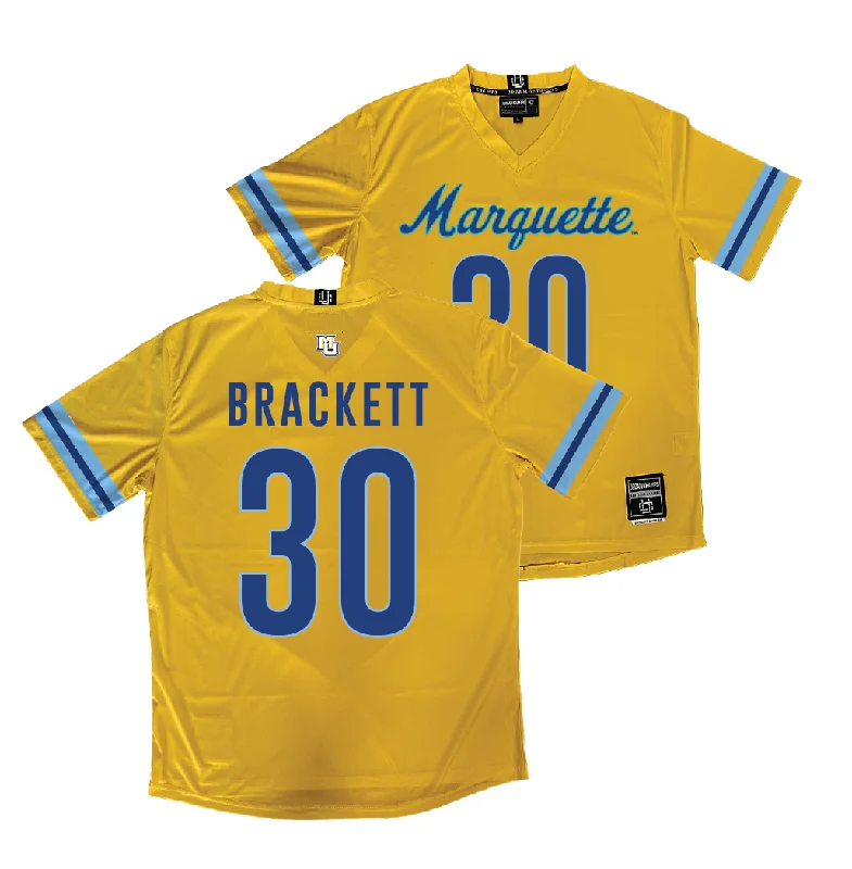 Gold Marquette Women's Lacrosse Jersey  - Abigail Brackett Designer Jersey Tee