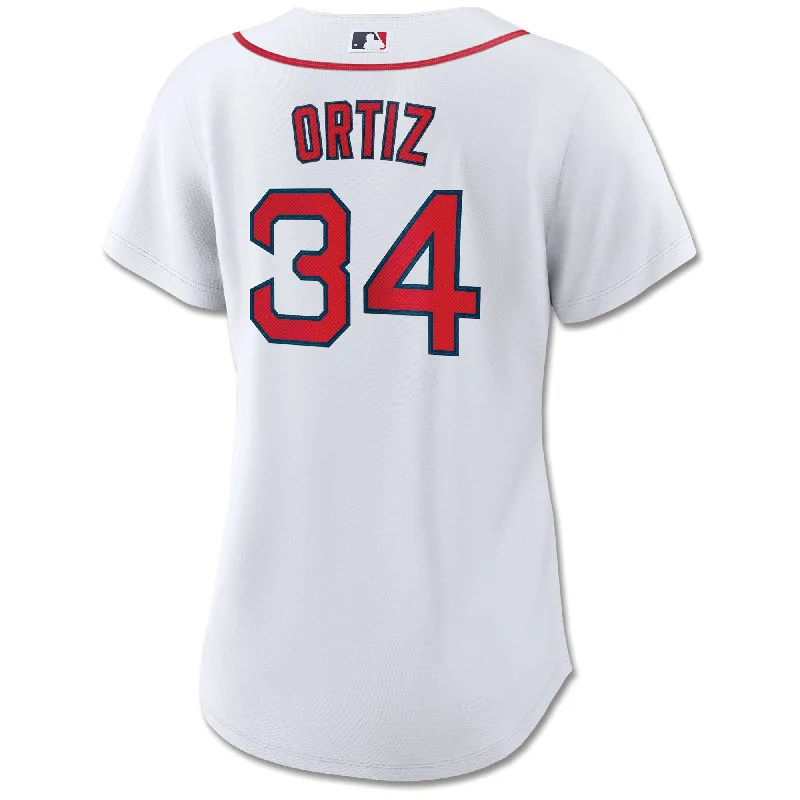 Ladies Nike Replica Home Jersey - White - Ortiz Navy Blue Jersey Tee