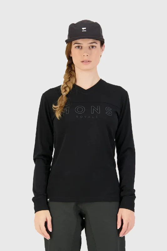 Mons Royale Womens Redwood Enduro VLS Jersey - Black Maximalist Jersey Tee