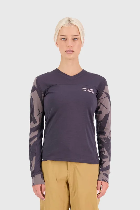 Mons Royale Womens Redwood Enduro VLS Jersey - Shale/Fragments Royal Blue Jersey Shirt