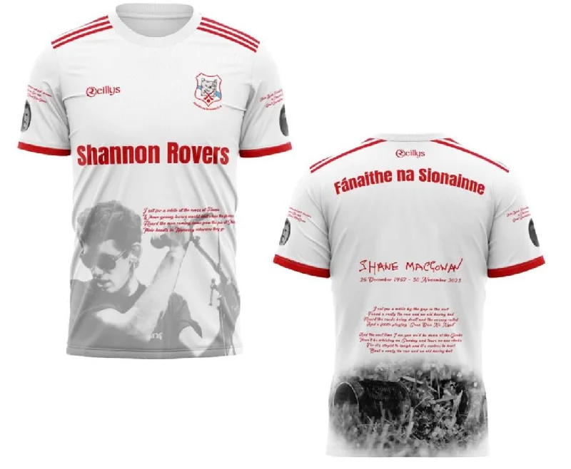 Ladies - White - Shannon Rovers Shane MacGowan Commemorative Jersey Asymmetrical Jersey Blouse