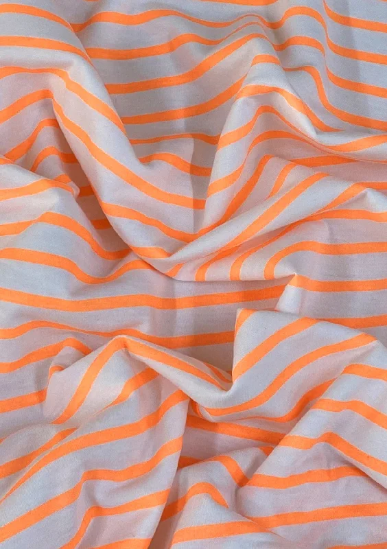 Stripes Jersey Fabric Viscose Elastane Vertical Lines 2-Way Stretch 68" - Orange Metallic Jersey Tee