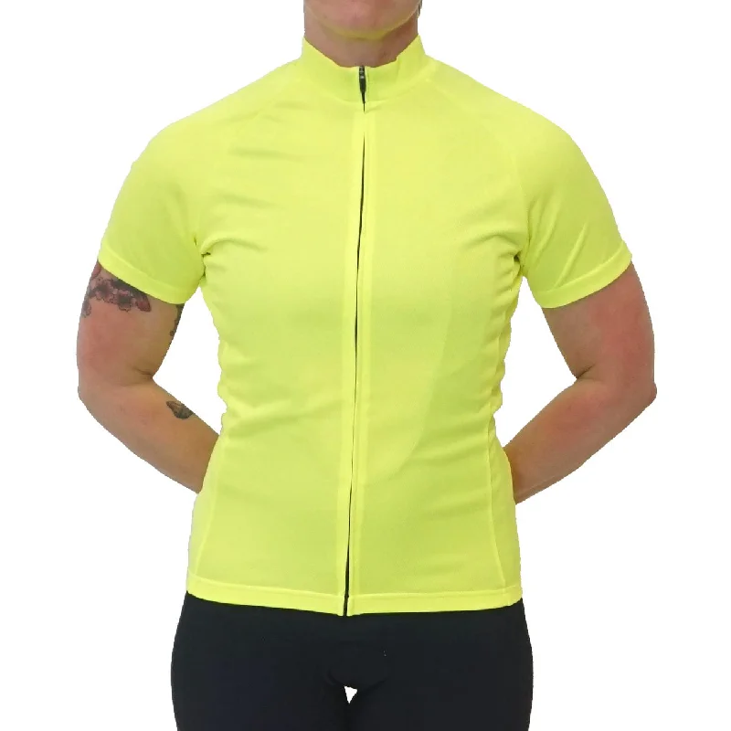 Women's Ride Fit Jersey - Hi Vis Yellow Animal Print Jersey Tee