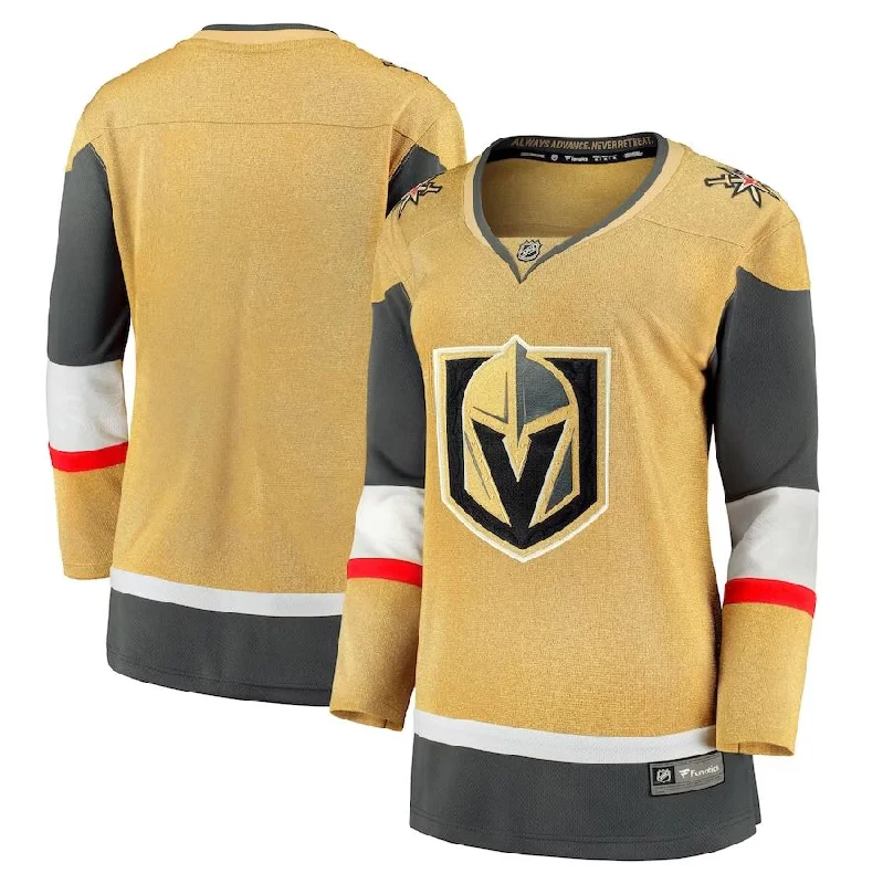 Vegas Golden Knights Women's Fanatics Gold Home Breakaway Jersey Burgundy Jersey Tee