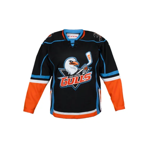 Women's San Diego Gulls Black Replica Jersey Linen Jersey Top