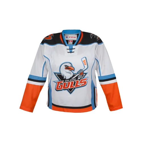 Women's San Diego Gulls White Replica Jersey Round Neck Jersey Tee