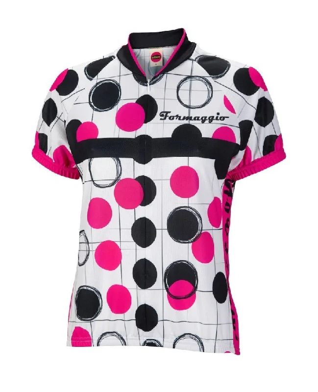 Formaggio Dots Women's Cycling Jersey X-Large Dark Color Jersey Shirt