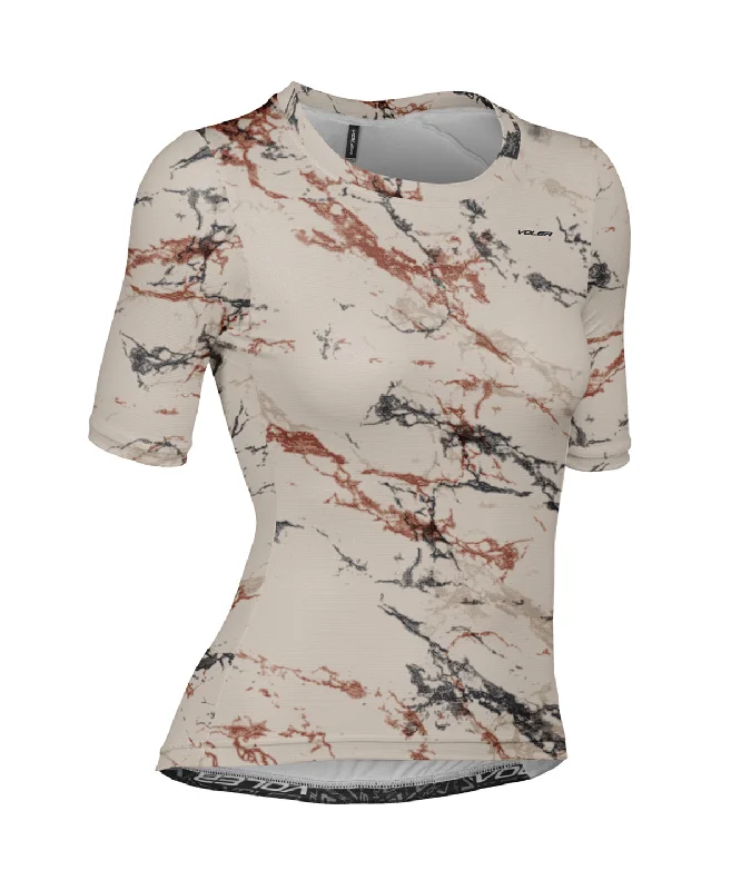 W. PRO AIR ZIPPERLESS JERSEY - DEBRUHL MARBLE Striped Jersey Top