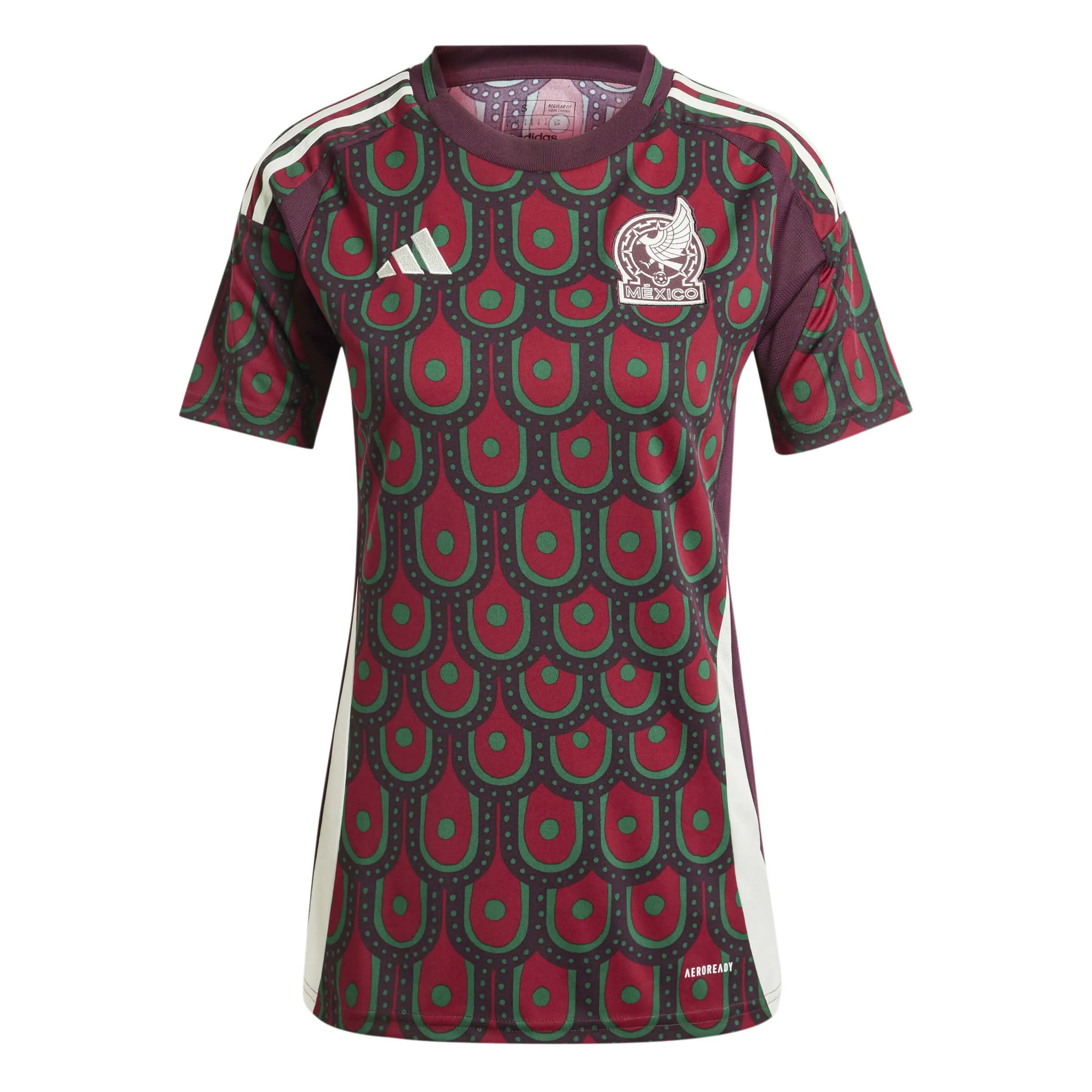 adidas 2024-25 Mexico Women's Stadium Home Jersey Silk Jersey Blouse