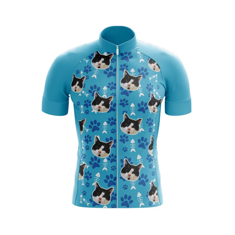 Cat Custom Face Club Jerseys (Blue) Travel Jersey Tee