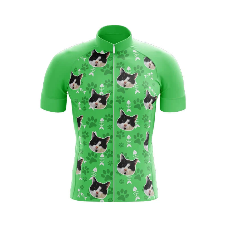 Cat Custom Face Club Jerseys (Green) Luxury Jersey Tee