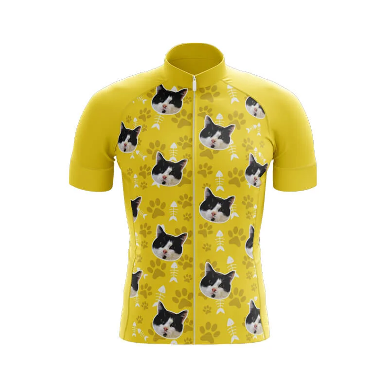 Cat Custom Face Club Jerseys (Yellow) Handmade Jersey Tee