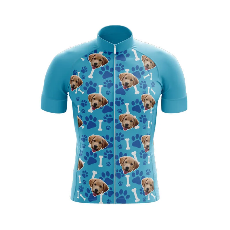 Dog Custom Face Club Jerseys (Blue) Off Shoulder Jersey Top