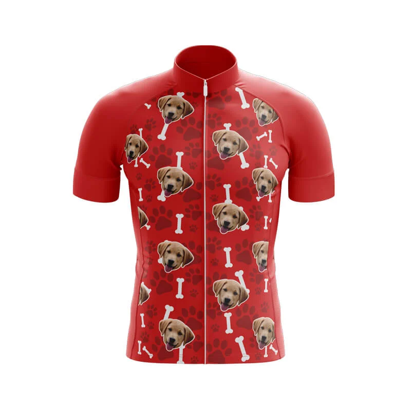 Dog Custom Face Club Jerseys (Red) High Neck Jersey Shirt