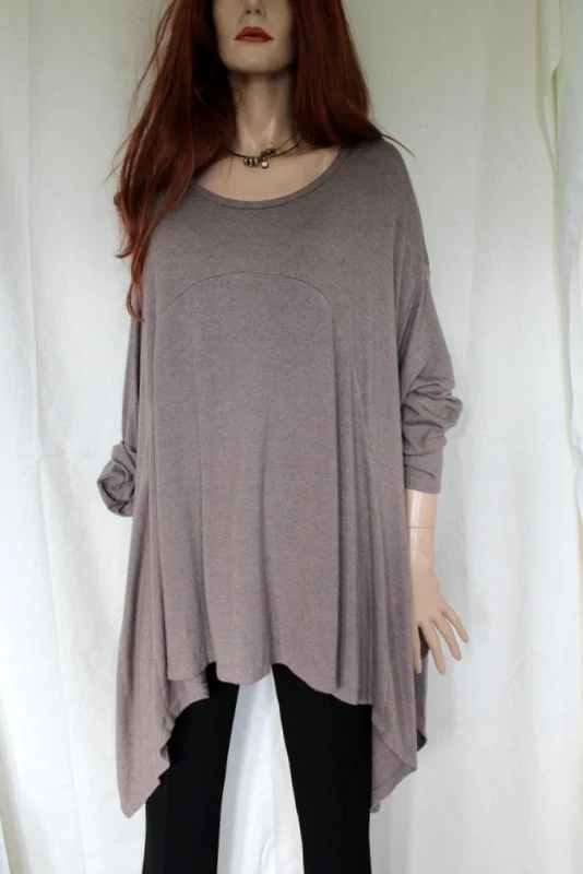 Ladies Italian One-Size Soft Drapey Jersey Tunic (was £29) Ribbed Jersey Tee