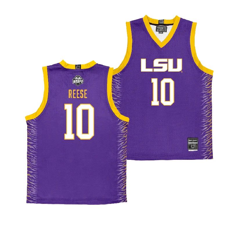 Legacy Collection: LSU Women's Basketball Purple Jersey - Angel Reese | #10 Animal Print Jersey Tee Legacy Collection: LSU Women's Basketball Purple Jersey - Angel Reese | #10 Animal Print Jersey Tee