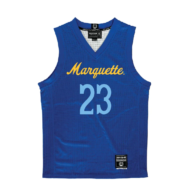 Navy Marquette Women's Basketball Jersey  - Olivia Porter Patterned Jersey Tee