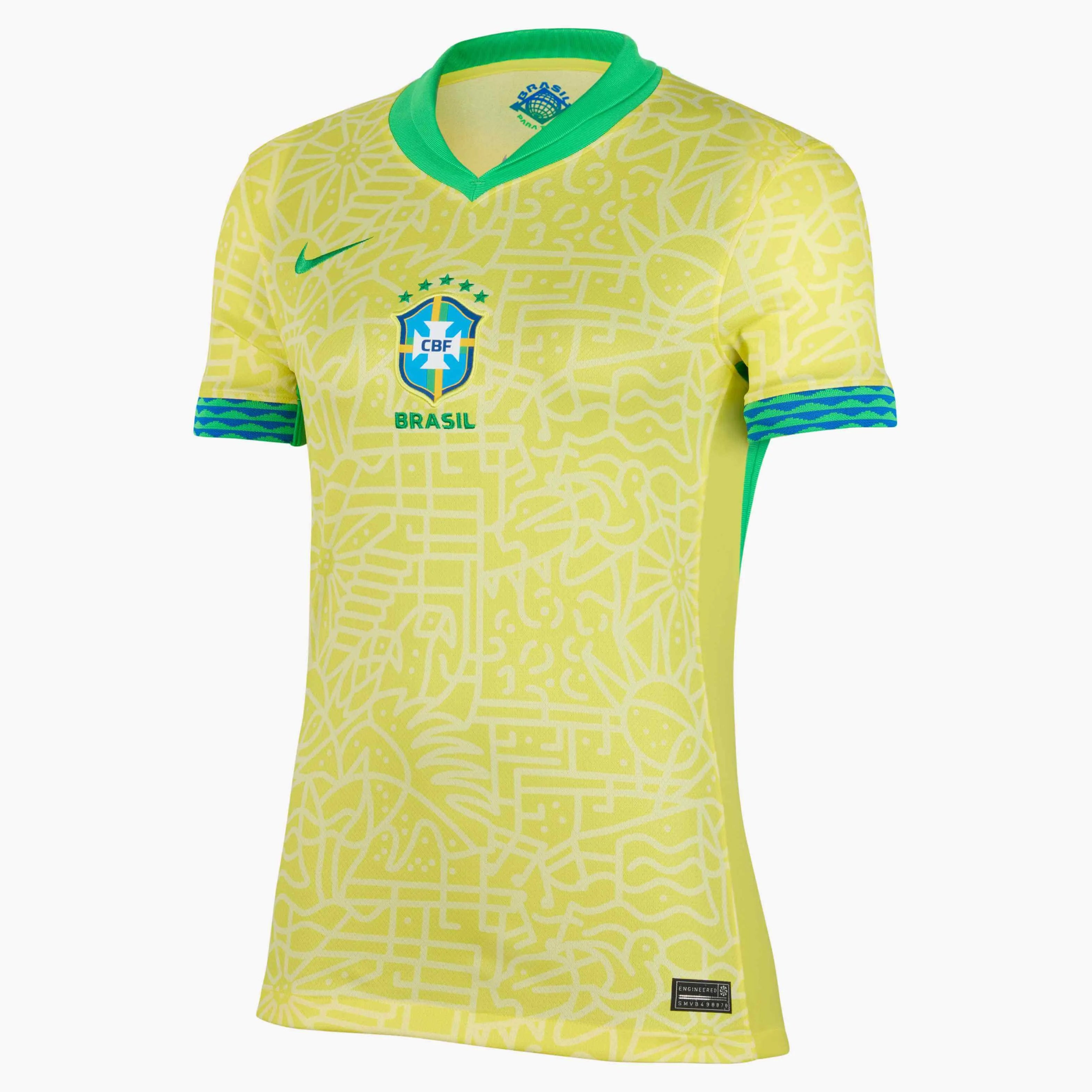 Nike 2024-25 Brazil Women's Stadium Home Jersey Modern Jersey Tee
