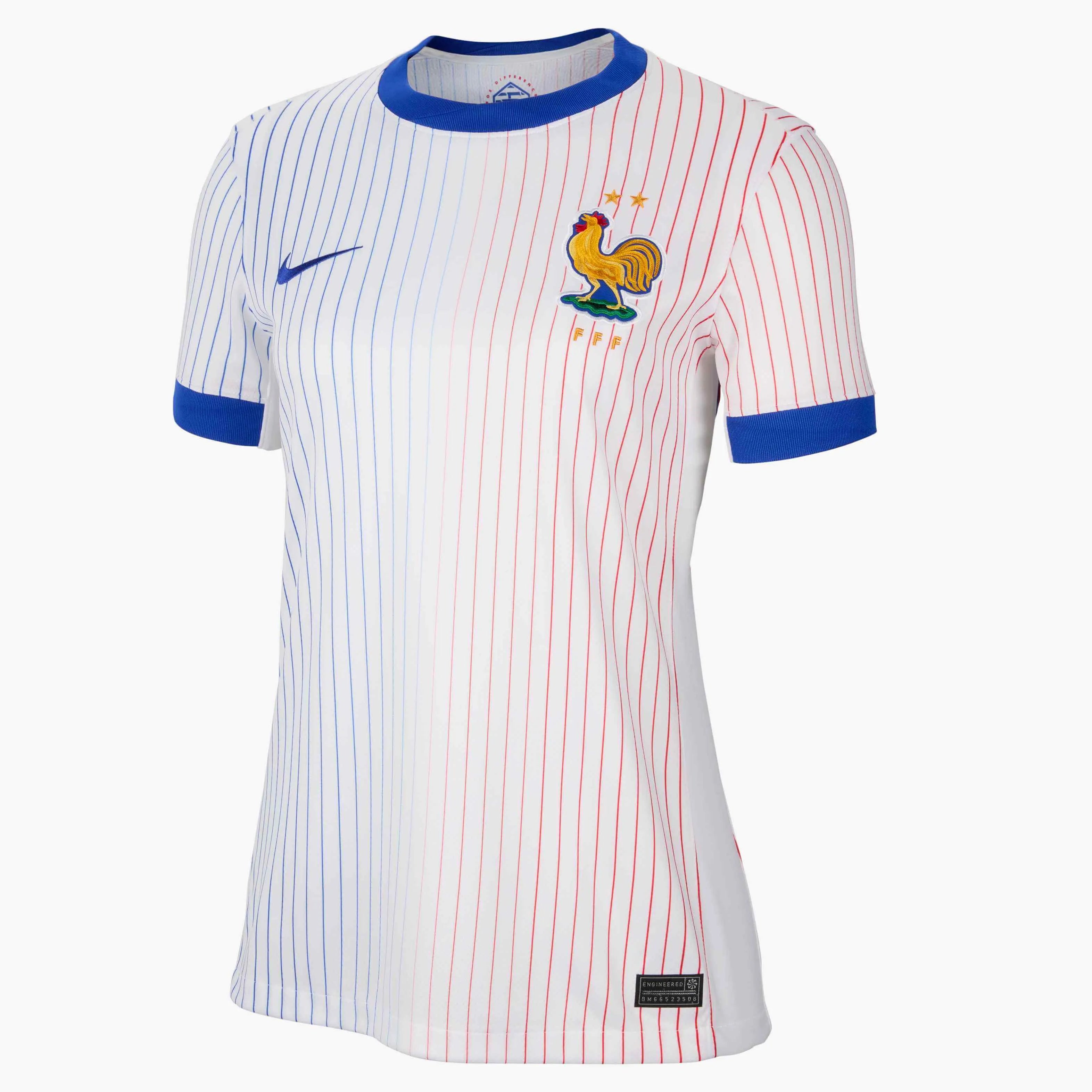 Nike 2024-25 France Women's Stadium Away Jersey V Neck Jersey Blouse