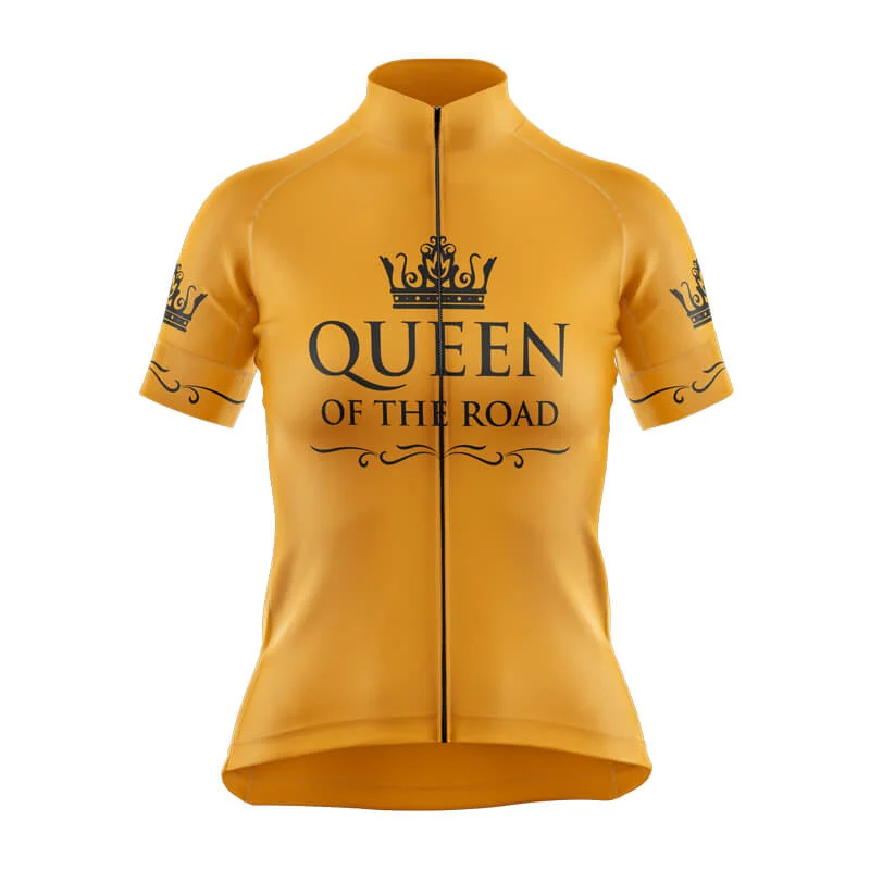 Queen of the Road Club Jerseys (V1) (Yellow) Geometric Jersey Top