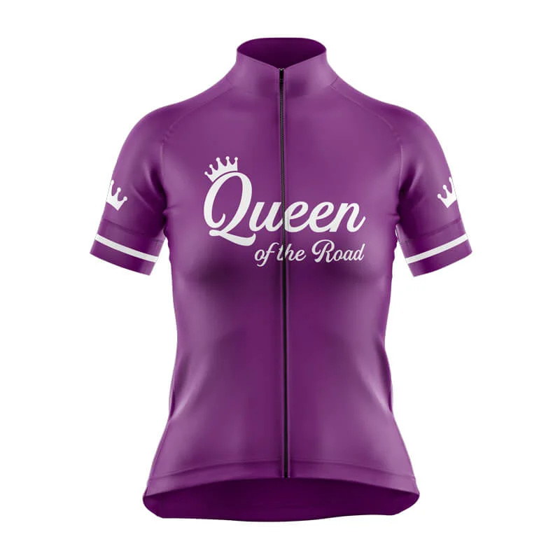 Queen of the Road Club Jerseys (V2) (Purple) Off Shoulder Jersey Top
