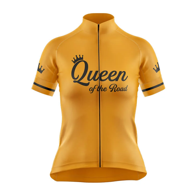 Queen of the Road Club Jerseys (V2) (Yellow) V Neck Jersey Blouse