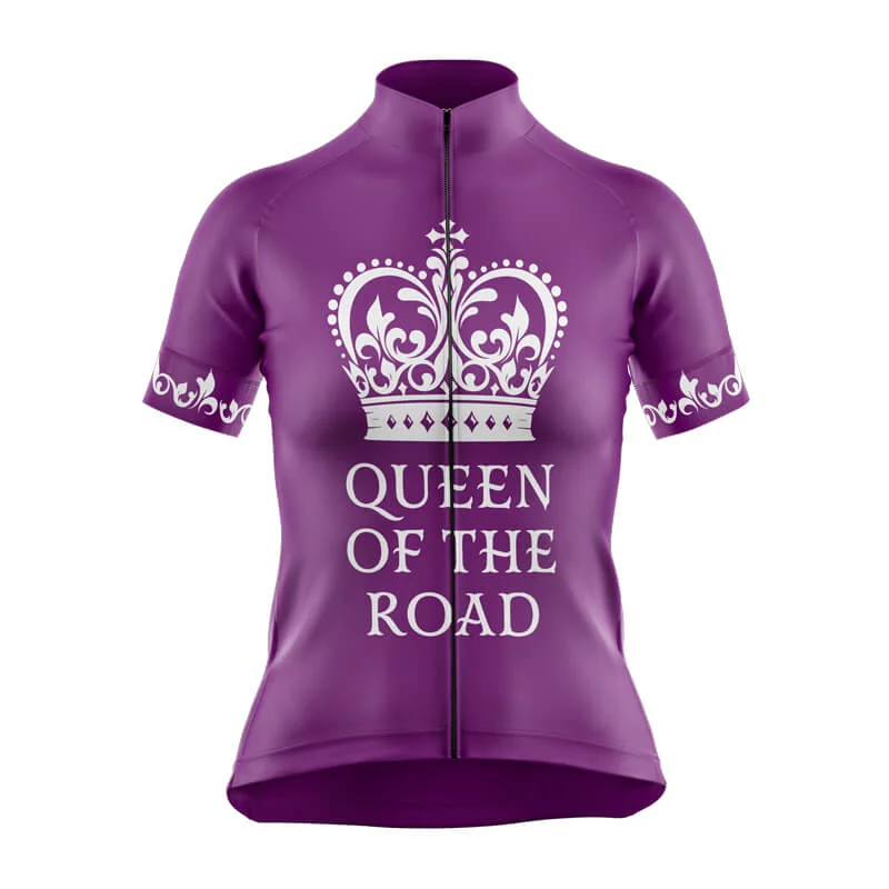 Queen of the Road Club Jerseys (V3) (Purple) Cotton Jersey Tee