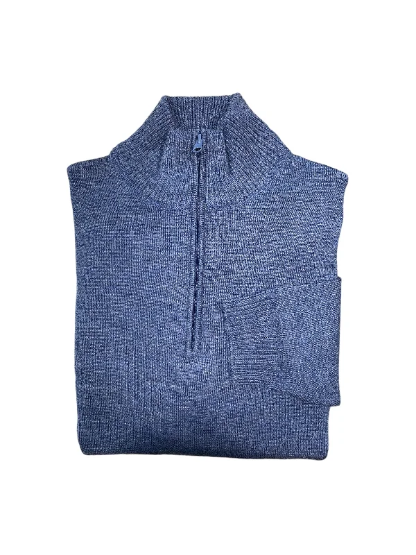 Silverdale - 1/4 Zip Neck Jersey - Denim or Chestnut High-End Jersey Tee