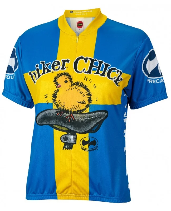 Swedish Biker Chick Women's Cycling Jersey (S, M, L, XL) Spring Jersey Blouse