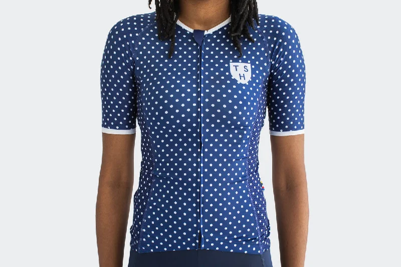 Women's Navy Polka Dot Jersey Polka Dot Jersey Shirt